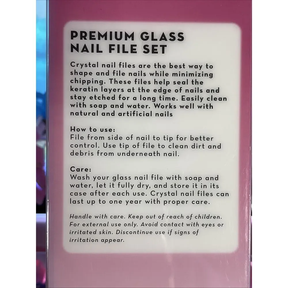 The Creme Shop Hello Kitty Glass Nail Files & Case Set 2 Pink Premium Sanrio